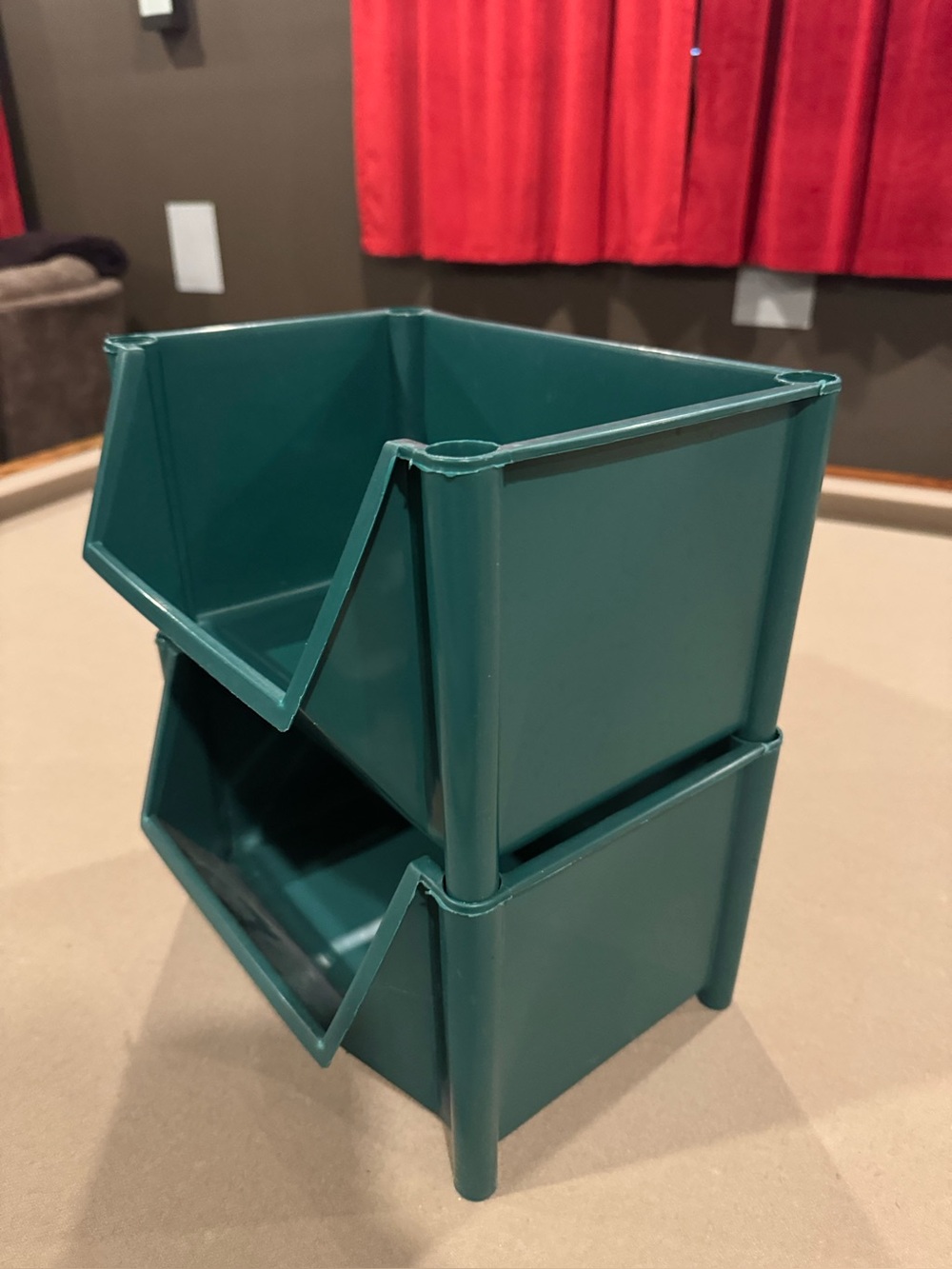 Green Plastic Stackable Storage Bins - 2-Pack sterilite